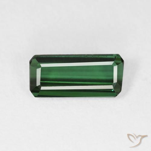 1.56ct Natural Verde bosque Turmalina, corte esmeralda, VVS-VS