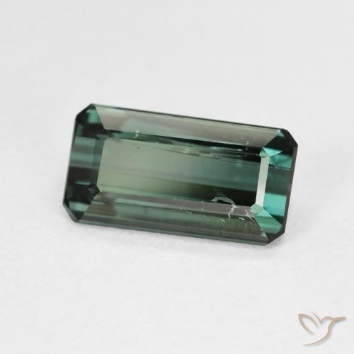 Turmalina Verde oscuro natural de 3.02 ct, Corte Octágono / Esmeralda, VS-SI