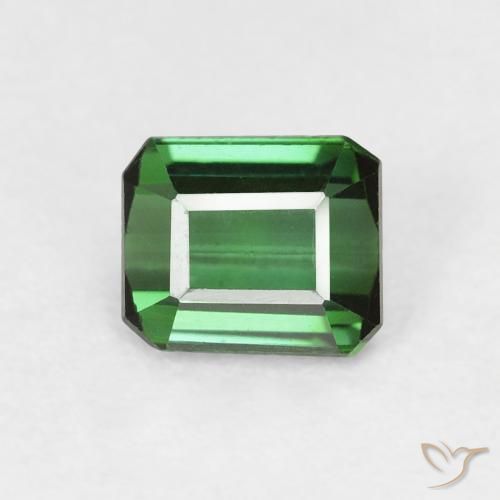 0.67ct Natural Verde Turmalina, corte esmeralda, VS