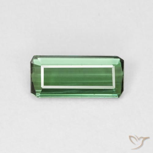 1.00ct Natural Verde Turmalina, corte esmeralda, VS