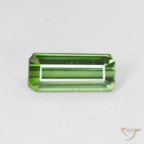1.29ct Natural Verde medio Turmalina, corte esmeralda, VVS