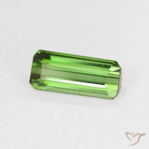 Turmalina Verde medio natural de 1.29 ct, Corte Octágono / Esmeralda, VVS