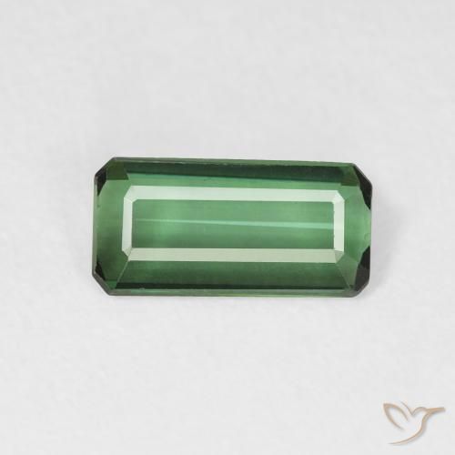 0.95ct Natural Verde Turmalina, corte esmeralda, VVS