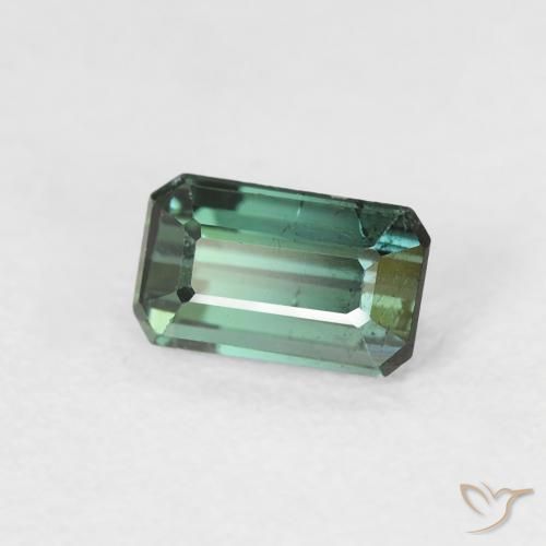 Turmalina Verde multicolor natural de 0.66 ct, Corte Octágono / Esmeralda, VS-SI