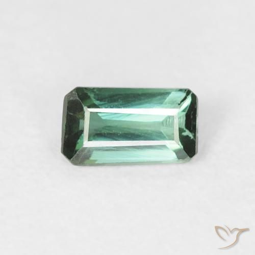 0.40ct Natural Verde oscuro turmalina, corte esmeralda, VVS