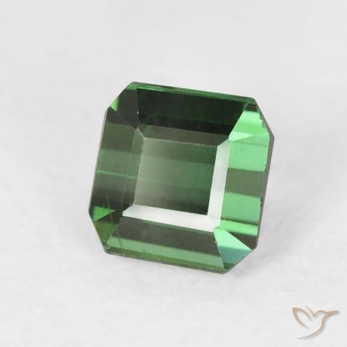 Turmalina Verde oscuro natural de 1.03 ct, Corte Octágono / Esmeralda, VVS