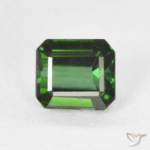 1.23ct Natural Verde bosque Turmalina, corte esmeralda, VS
