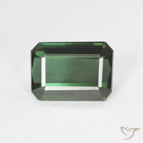 1.42ct Natural Verde bosque Turmalina, corte esmeralda, VVS-VS