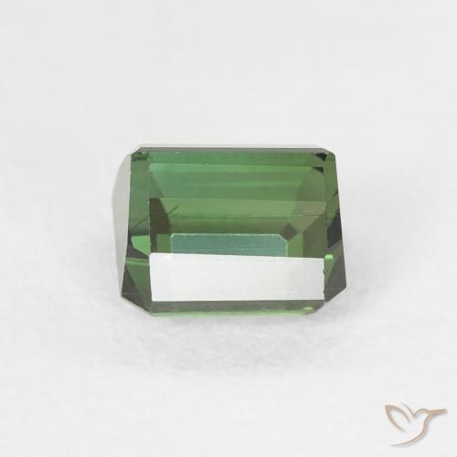Turmalina Medium Dark-Green natural de 1.00 ct, Corte Octágono / Esmeralda, VVS-VS