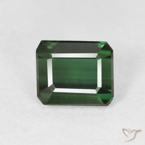 1.18ct Natural Verde bosque Turmalina, corte esmeralda, VVS-VS
