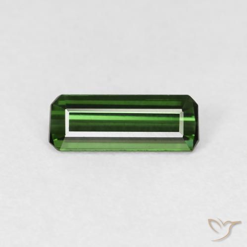 0.69ct Natural Verde oscuro Turmalina, corte esmeralda, VVS