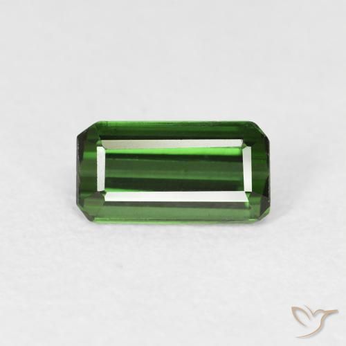 0.69ct Natural Medium Dark-Green Turmalina, corte esmeralda, VVS-VS