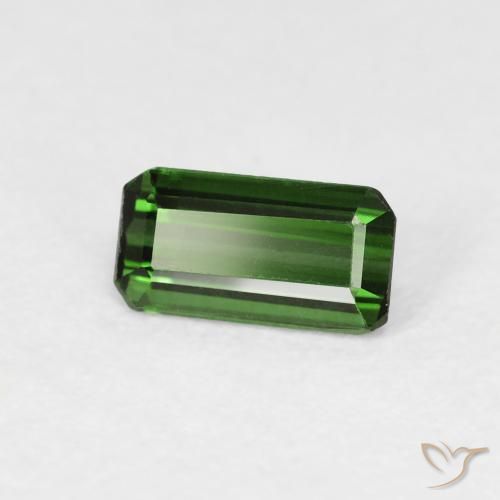 Turmalina Medium Dark-Green natural de 0.69 ct, Corte Octágono / Esmeralda, VVS-VS