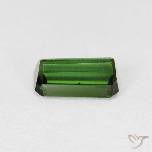 Turmalina Medium Dark-Green natural de 0.69 ct, Corte Octágono / Esmeralda, VVS-VS