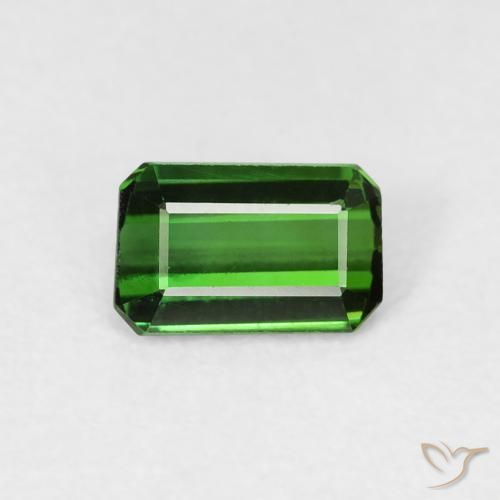 0.56ct Natural Medium Dark-Green Turmalina, corte esmeralda, VVS-VS