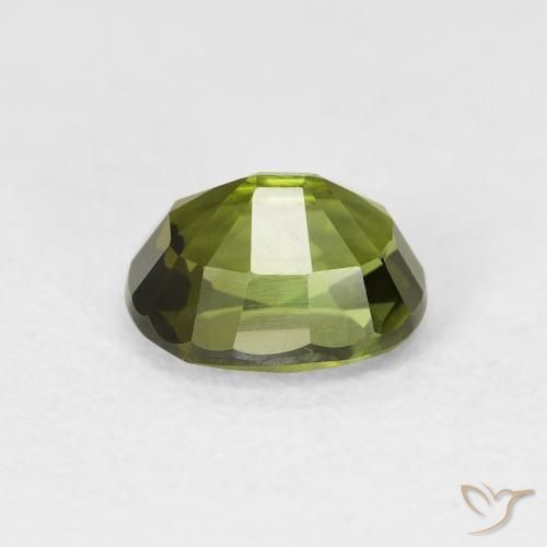 Turmalina Verde alga natural de 1.23 ct, Ovalada, VS