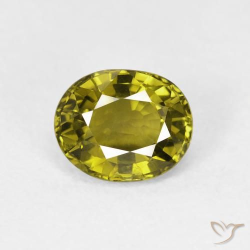 1.19ct Natural Verde cálido turmalina, Ovalada, VS
