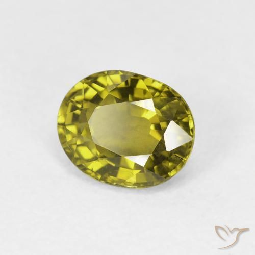 Turmalina Verde cálido natural de 1.19 ct, Ovalada, VS
