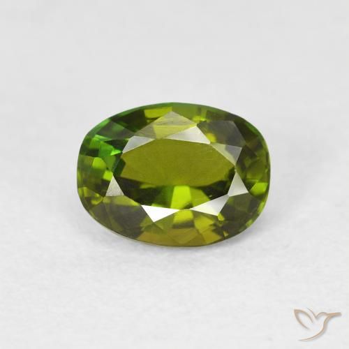 1.08ct Natural Verde medio turmalina, Ovalada, VVS-VS