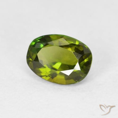Turmalina Verde medio natural de 1.08 ct, Ovalada, VVS-VS
