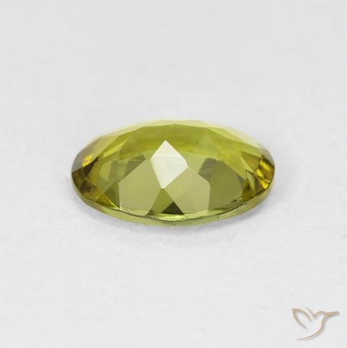 Turmalina Verde terroso cálido natural de 1.03 ct, Ovalada, VVS-VS