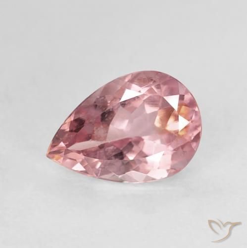1.38ct Natural Rosado cálido claro Turmalina, En forma de pera, VVS-VS