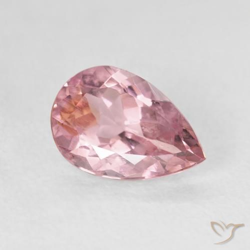 Turmalina Rosado cálido claro natural de 1.38 ct, En forma de pera, VVS-VS