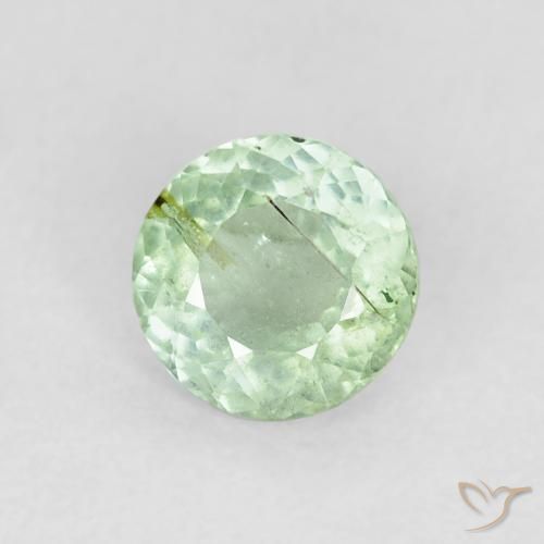 0.86ct Natural Verde amarillento claro turmalina, Redondo, VS-SI