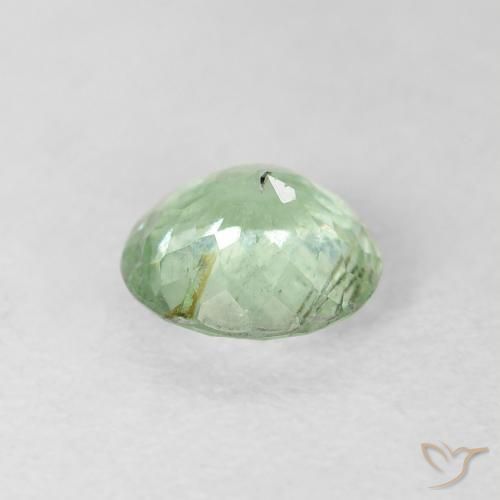 Turmalina Verde amarillento claro natural de 0.86 ct, Redondo, VS-SI