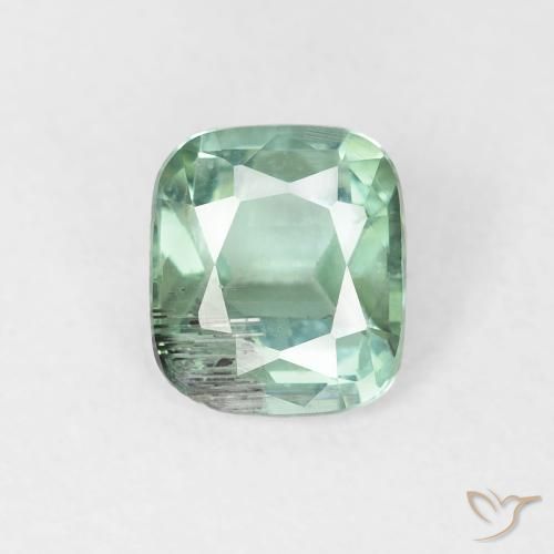 0.85ct Natural Verde azulado Turmalina, Forma Cojín, VS-SI