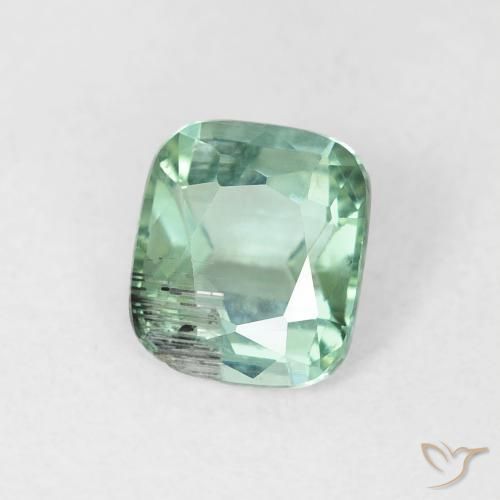 Turmalina Verde azulado natural de 0.85 ct, Forma Cojín, VS-SI