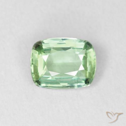 0.67ct Natural Verde claro Turmalina, Forma Cojín, VS