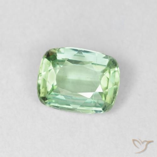 Turmalina Verde claro natural de 0.67 ct, Forma Cojín, VS