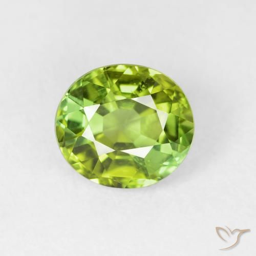 1.65ct Natural Verde vivo claro turmalina, Ovalada, VVS-VS