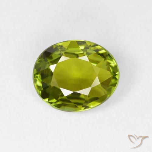 1.65ct Natural Verde oscuro turmalina, Ovalada, VVS
