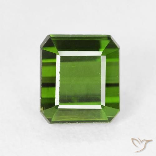 1.28ct Natural Verde oscuro Turmalina, corte esmeralda, VS