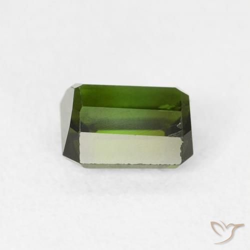 Turmalina Verde terroso natural de 0.80 ct, Corte Octágono / Esmeralda, VS