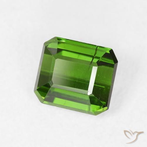 Turmalina Verde oscuro natural de 0.84 ct, Corte Octágono / Esmeralda, VS-SI