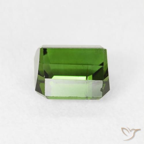 Turmalina Verde oscuro natural de 0.84 ct, Corte Octágono / Esmeralda, VS-SI