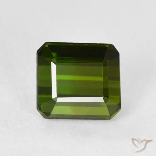1.47ct Natural Verde oscuro Turmalina, corte esmeralda, VVS