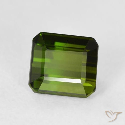Turmalina Verde oscuro natural de 1.47 ct, Corte Octágono / Esmeralda, VVS