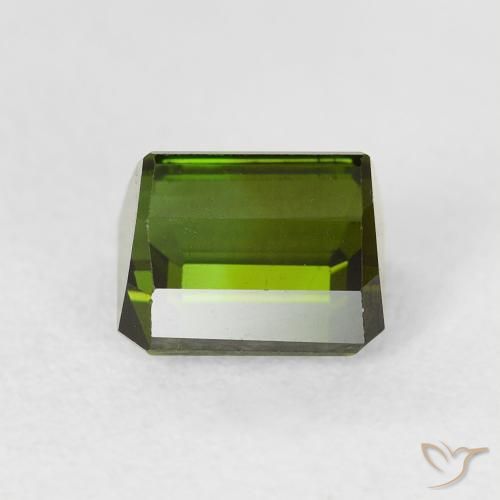 Turmalina Verde oscuro natural de 1.47 ct, Corte Octágono / Esmeralda, VVS