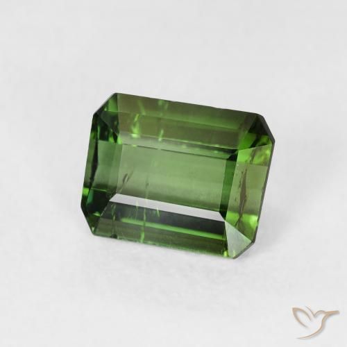 Turmalina Medium Dark-Green natural de 1.08 ct, Corte Octágono / Esmeralda, VS-SI