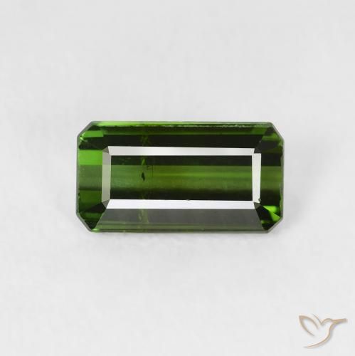 0.98ct Natural Verde oscuro Turmalina, corte esmeralda, VS-SI