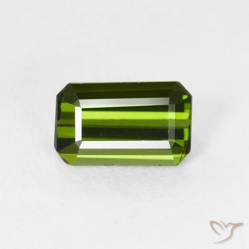 0.72ct Natural Verde bosque Turmalina, corte esmeralda, VS