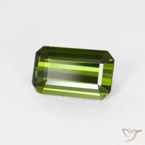 Turmalina Verde bosque natural de 0.72 ct, Corte Octágono / Esmeralda, VS