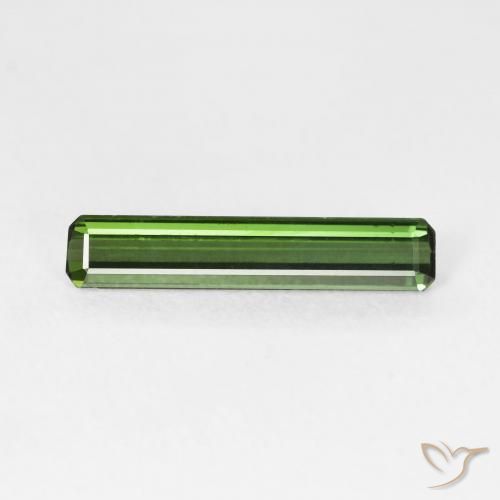 1.15ct Natural Verde bosque Turmalina, corte esmeralda, VS