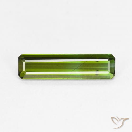 1.06ct Natural Verde terroso Turmalina, corte esmeralda, VVS-VS