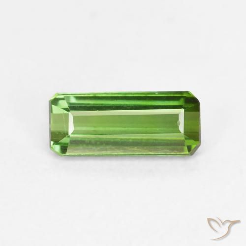 0.63ct Natural Verde bosque Turmalina, corte esmeralda, VVS-VS