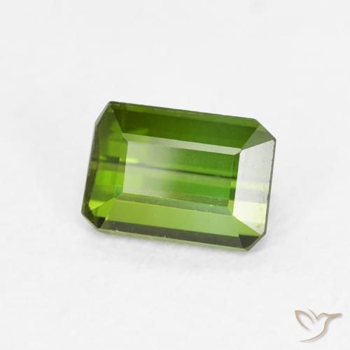 Turmalina Verde oscuro natural de 0.72 ct, Corte Octágono / Esmeralda, VVS